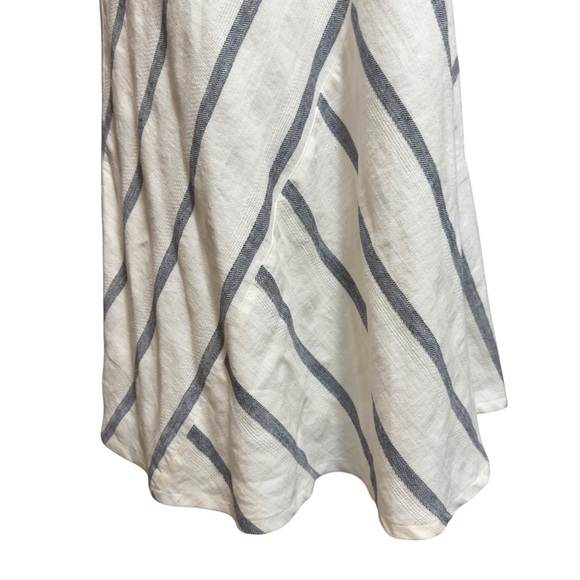 Soft Surroundings Striped Oversized Linen Blend Lagonlook Beach Vacation Dress - Picture 12 of 16